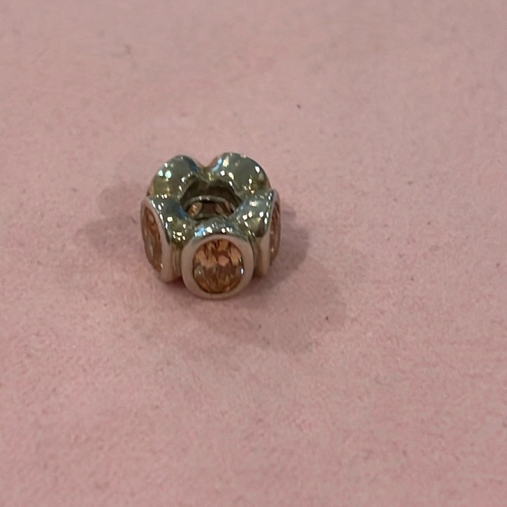 Pandora Oval Lights Citrine CZ Sterling Silver  Charm Retired